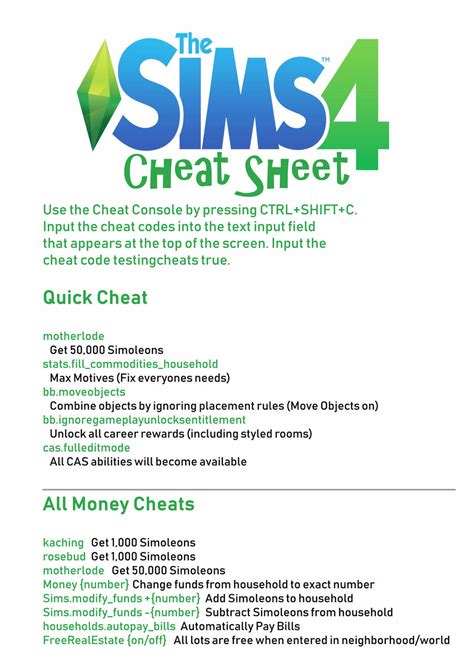 cheaty the sims 4 dovednosti|CHEATS FOR THE SIMS 4